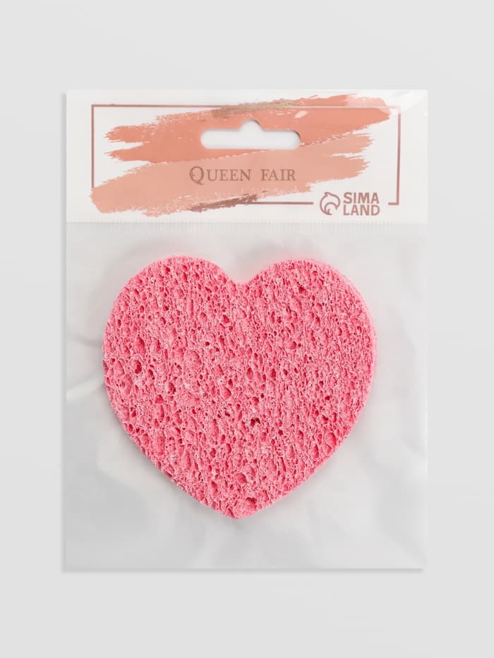 Спонж для умывания «Сердце», 8.5×7.5 см, МИКС