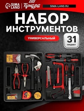 Набор инструментов в кейсе ТУНДРА, универсальный, 31 предмет