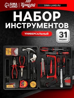 Набор инструментов в кейсе ТУНДРА, универсальный, 31 предмет