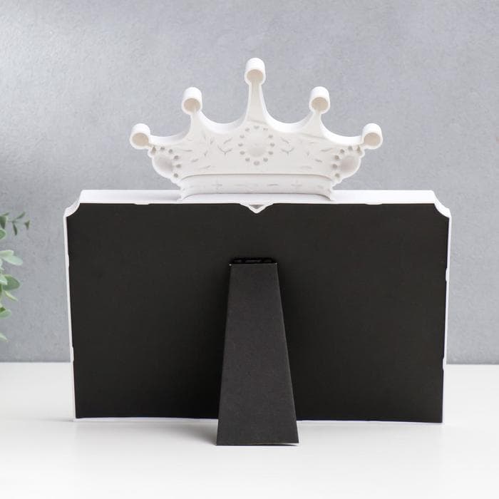 Фоторамка - коллаж на 2 фото 10×15 см «Корона», пластик, белая, 30×28 см