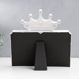 Фоторамка - коллаж на 2 фото 10×15 см «Корона», пластик, белая, 30×28 см