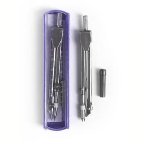 Циркуль металлический Calligrata, 110 мм, в пластиковом пенале, крышка-линейка, с грифелем, МИКС