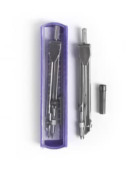 Циркуль металлический Calligrata, 110 мм, в пластиковом пенале, крышка-линейка, с грифелем, МИКС