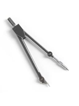 Циркуль металлический Calligrata, 110 мм, в пластиковом пенале, крышка-линейка, с грифелем, МИКС