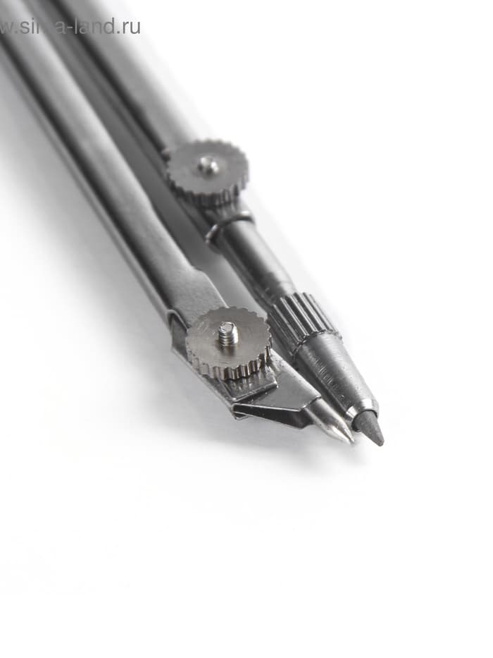 Циркуль металлический Calligrata, 110 мм, в пластиковом пенале, крышка-линейка, с грифелем, МИКС