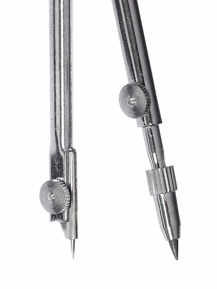 Циркуль металлический Calligrata, 110 мм, в пластиковом пенале, крышка-линейка, с грифелем, МИКС