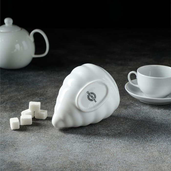 Сахарница Magistro «Ракушка», 330 мл, фарфор, белая