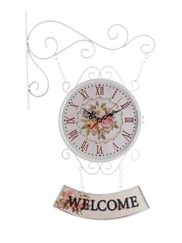 Часы настенные двусторонние, на подвесе WELCOME, d=23 см, 47×31 см, 2хАА, белые