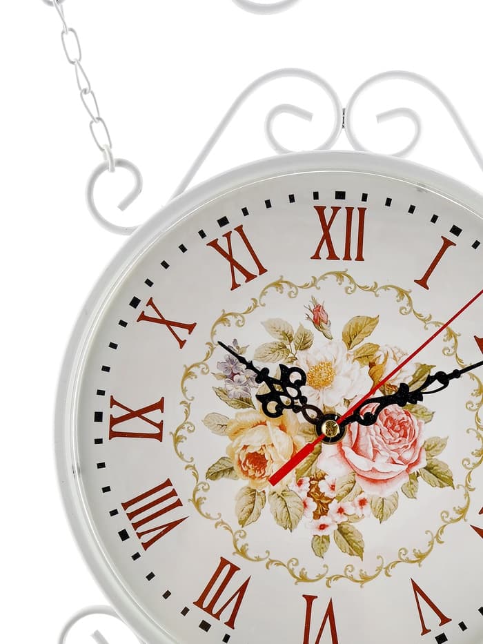 Часы настенные двусторонние, на подвесе WELCOME, d=23 см, 47×31 см, 2хАА, белые