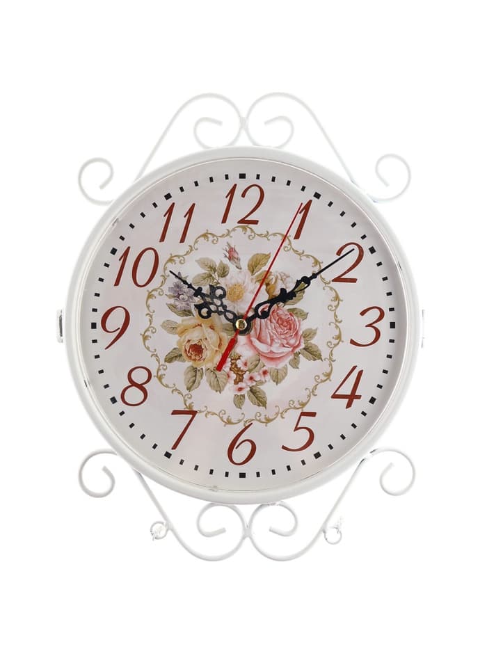Часы настенные двусторонние, на подвесе WELCOME, d=23 см, 47×31 см, 2хАА, белые