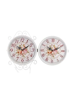 Часы настенные двусторонние, на подвесе WELCOME, d=23 см, 47×31 см, 2хАА, белые