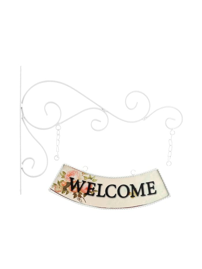 Часы настенные двусторонние, на подвесе WELCOME, d=23 см, 47×31 см, 2хАА, белые