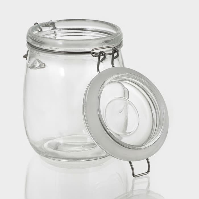 Банка для сыпучих Доляна «Сердце», 850 мл, 11×14 см, с бугельным замком, стекло, прозрачная