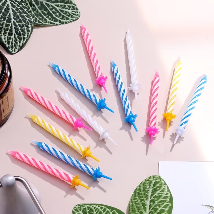 Свечи в торт «Спираль», 6.5×0.5 см, 12 шт.