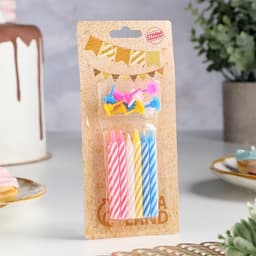 Свечи в торт «Спираль», 6.5×0.5 см, 12 шт.