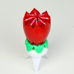 Свеча для торта музыкальная «Тюльпан», крутящаяся, красная, 14.5×6 см
