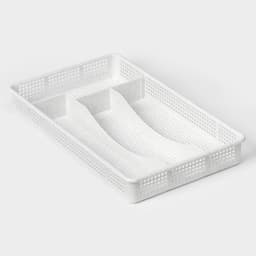 Лоток для столовых приборов в ящик Darel plastic, 4 секции, 34×21×5 см, пластик, белый