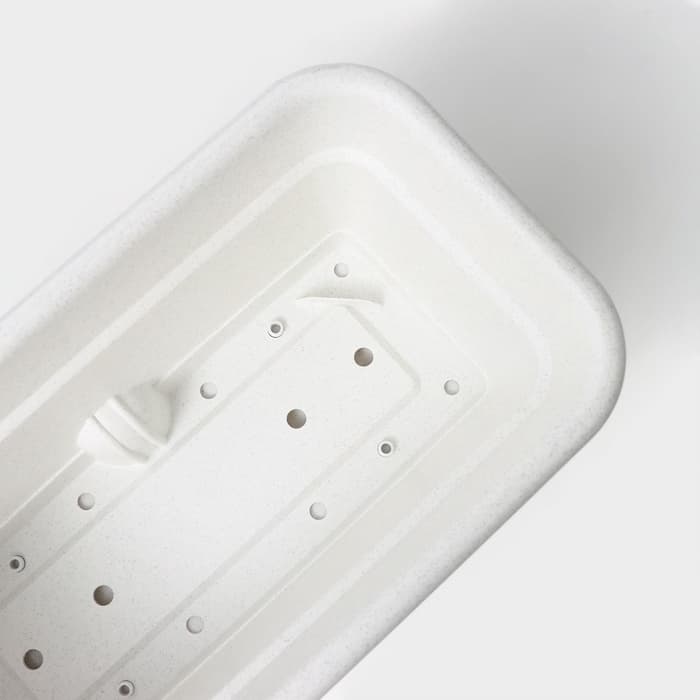 Ящик балконный для цветов, 8 л, 40×20×17 см, пластиковый, цвет мраморный