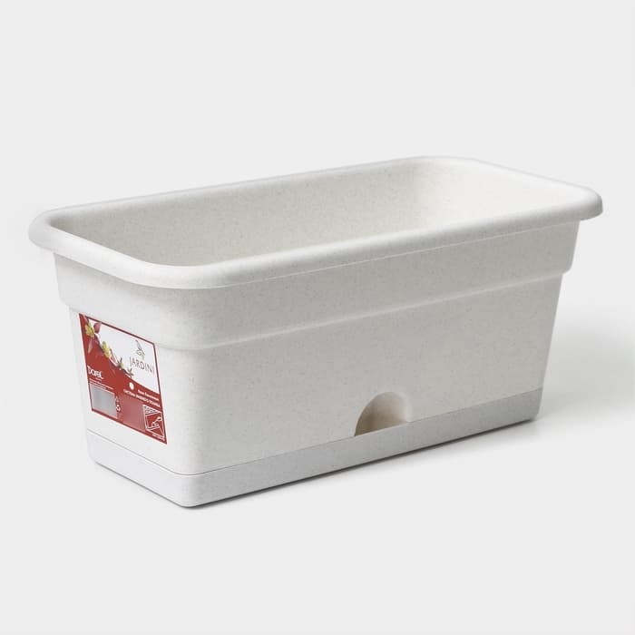 Ящик балконный для цветов, 8 л, 40×20×17 см, пластиковый, цвет мраморный