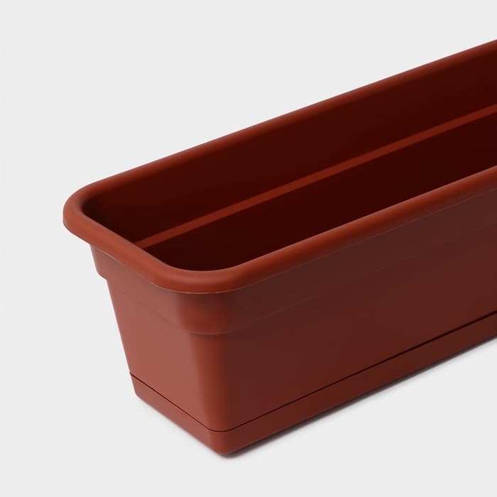 Ящик балконный для цветов, 16 л, 80×20×17 см, пластиковый, цвет терракот