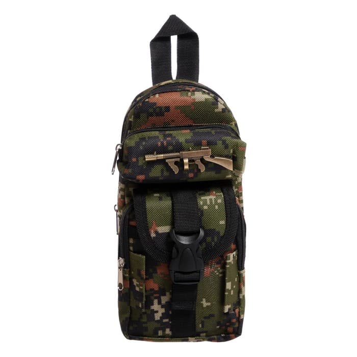 Пенал школьный «Рюкзачок-милитари», на молнии, 2 отделения, МИКС