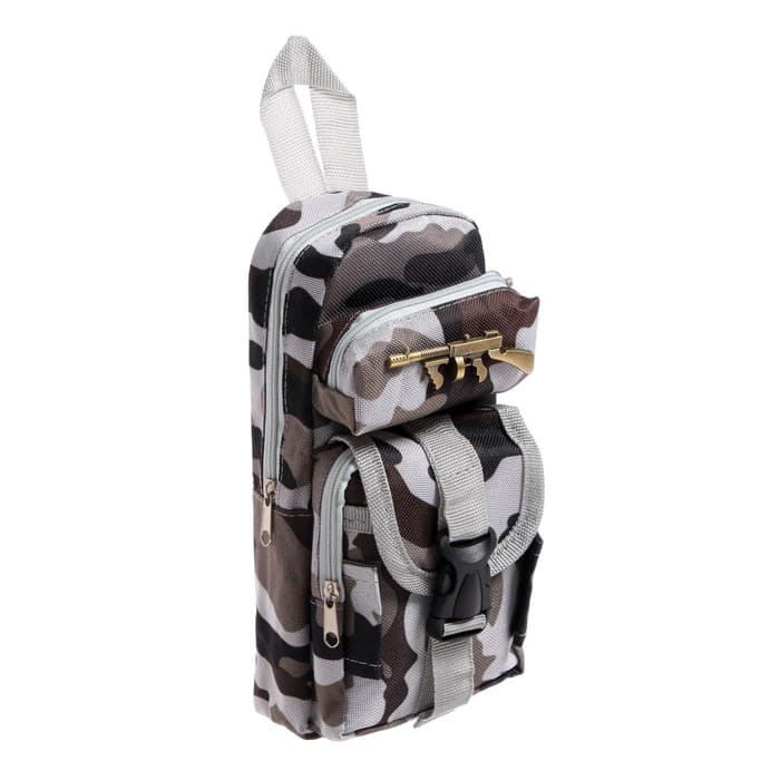 Пенал школьный «Рюкзачок-милитари», на молнии, 2 отделения, МИКС