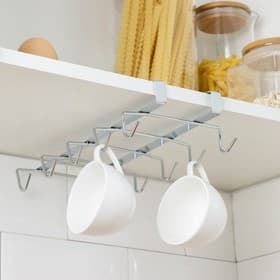 Держатель для кружек подвесной на 10 предметов Доляна, 27.5×14×6.5 см, серебристый