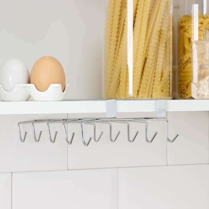 Держатель для кружек подвесной на 10 предметов Доляна, 27.5×14×6.5 см, серебристый