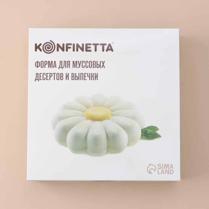 Форма для муссовых десертов и выпечки KONFINETTA «Ромашка», силикон, 22×4.5 см, белая