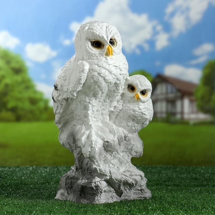 Садовая фигура из гипса «Совы полярные», 36×18×19 см