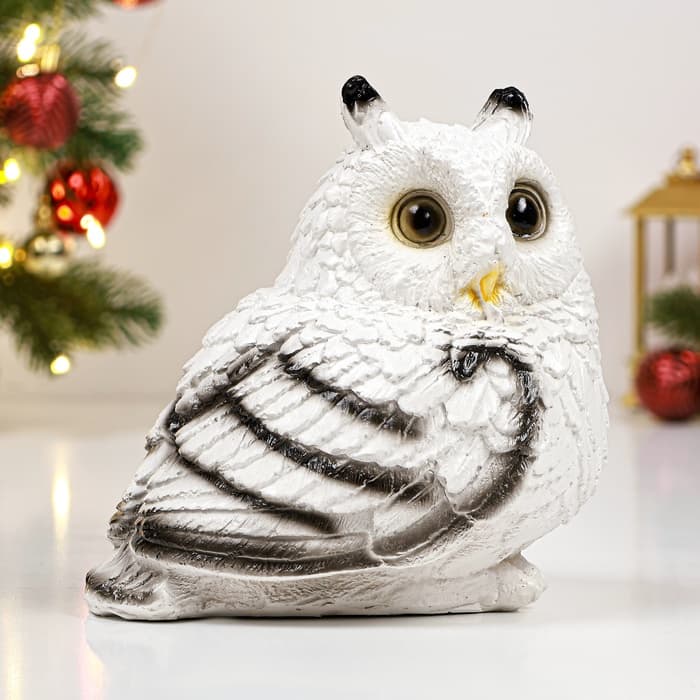 Садовая фигура из гипса «Совушка малая», 16×15×17.5 см, белая
