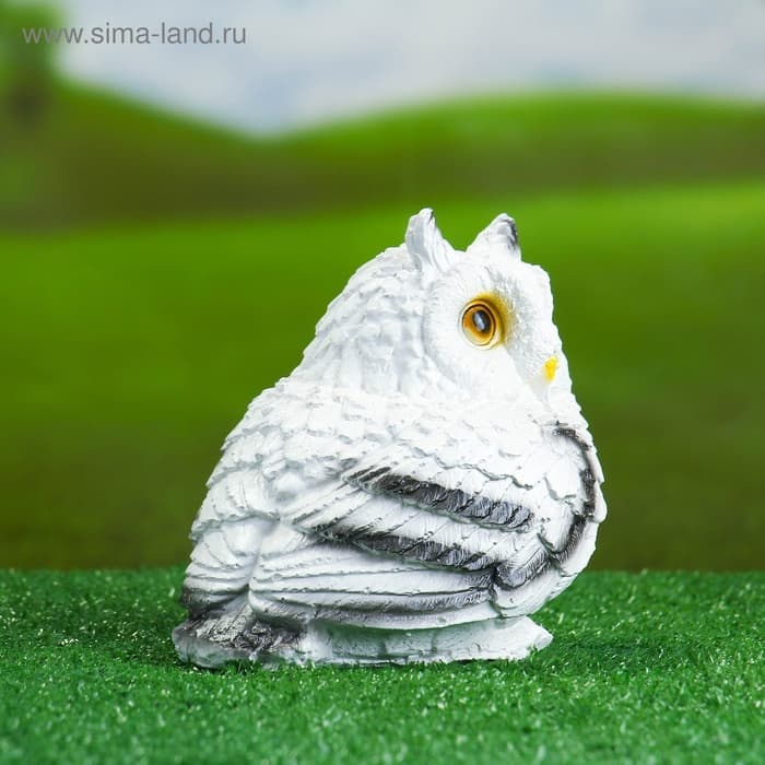 Садовая фигура из гипса «Совушка малая», 16×15×17.5 см, белая
