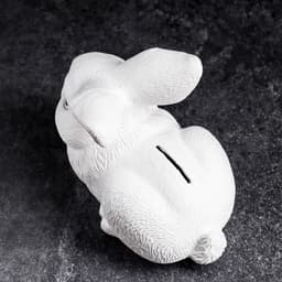Копилка для денег «Зайчик», гипс, белый, 18×11×15 см