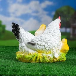 Садовая фигура из гипса «Курица наседка с цыплятами», 22×20×30 см