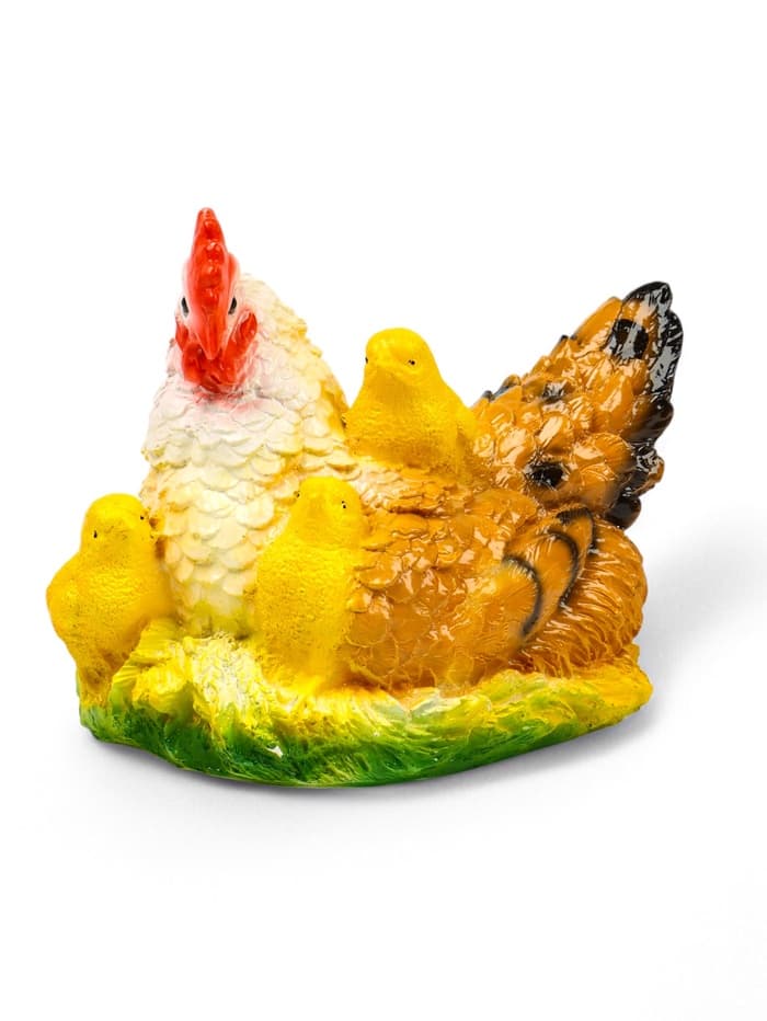 Садовая фигура из гипса «Курица наседка с цыплятами», 27×20×21 см