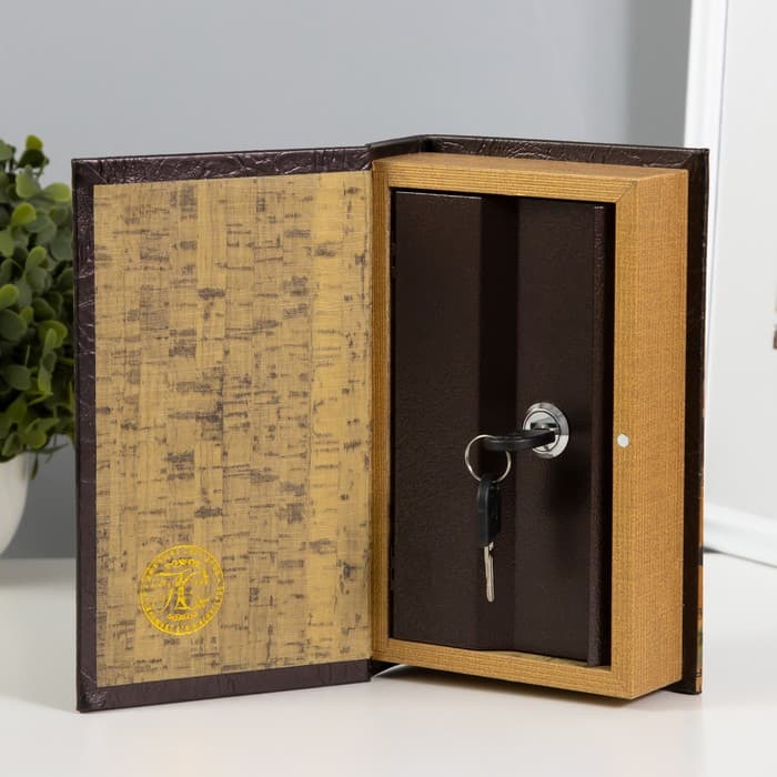 Шкатулка книга - сейф «Коллекция почтовых марок», дерево, искусственная кожа, 21×13×5 см