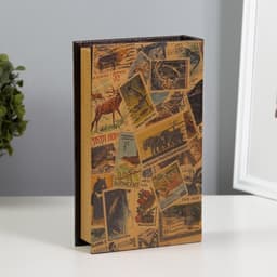 Шкатулка книга - сейф «Коллекция почтовых марок», дерево, искусственная кожа, 21×13×5 см