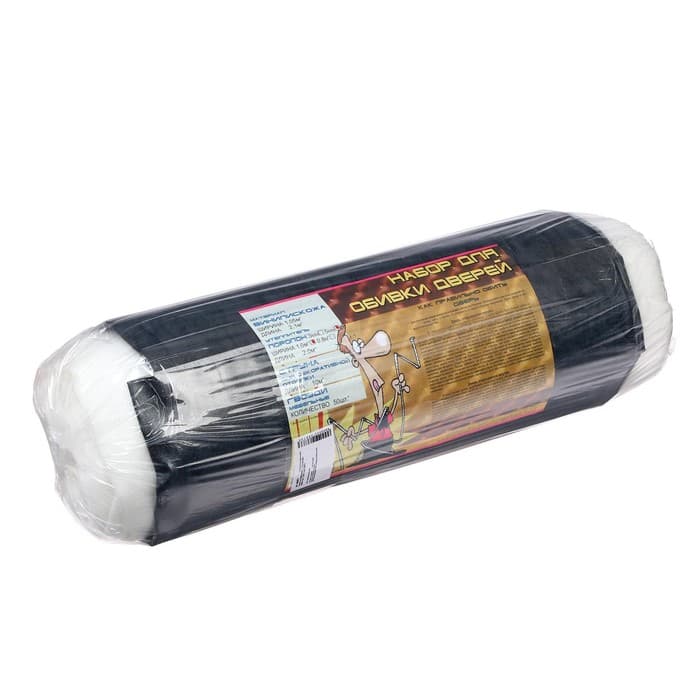 Комплект для обивки дверей, 110×200 см: иск.кожа, поролон 5 мм, гвозди, струна, серый, «Рулон»