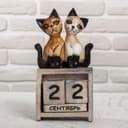 Вечный календарь «Кошечки», 11×6×22 см, дерево