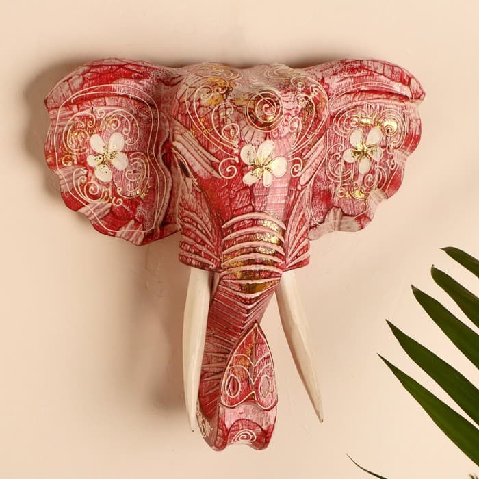 Сувенир «Голова слона», 28×26×10.5 см, дерево