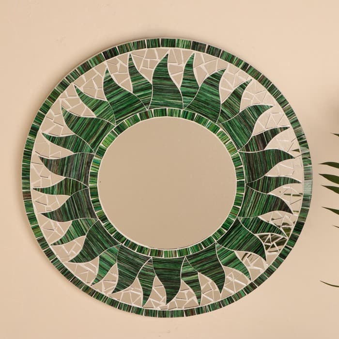 Панно зеркальное «Бежевое солнце», 40×1×40 см