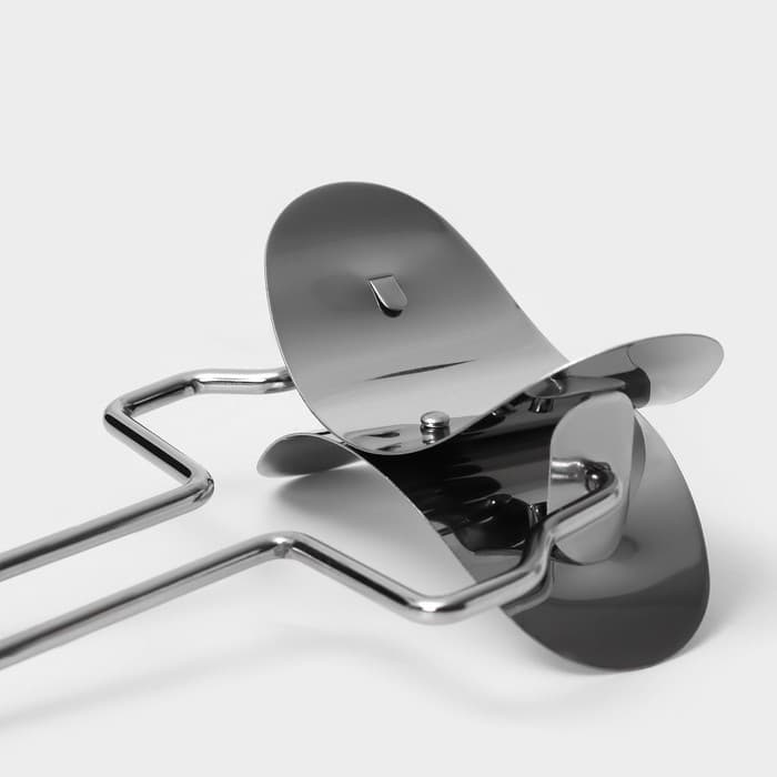 Ролик для вырезания кругов из теста Доляна, d=8 см, нержавеющая сталь, серебристый