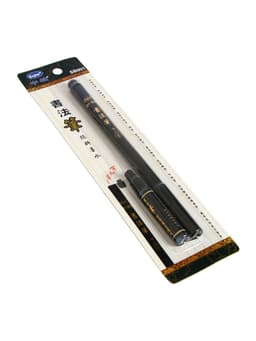 Кисть для каллиграфии, заправляемая, с запасными чернилами, чёрная