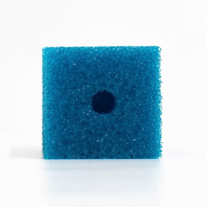 Губка прямоугольная для фильтра № 3, крупнопористая, 6×6×12 см, синяя
