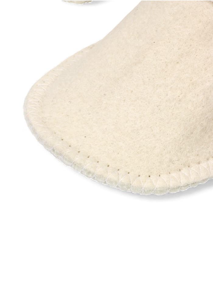 Тапочки для бани, полиэфир 70%, шерсть 30%, белые, «Добропаровъ»