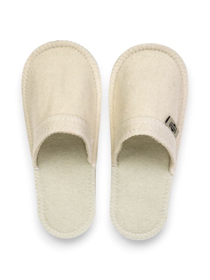 Тапочки для бани, полиэфир 70%, шерсть 30%, белые, «Добропаровъ»