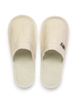 Тапочки для бани, полиэфир 70%, шерсть 30%, белые, «Добропаровъ»