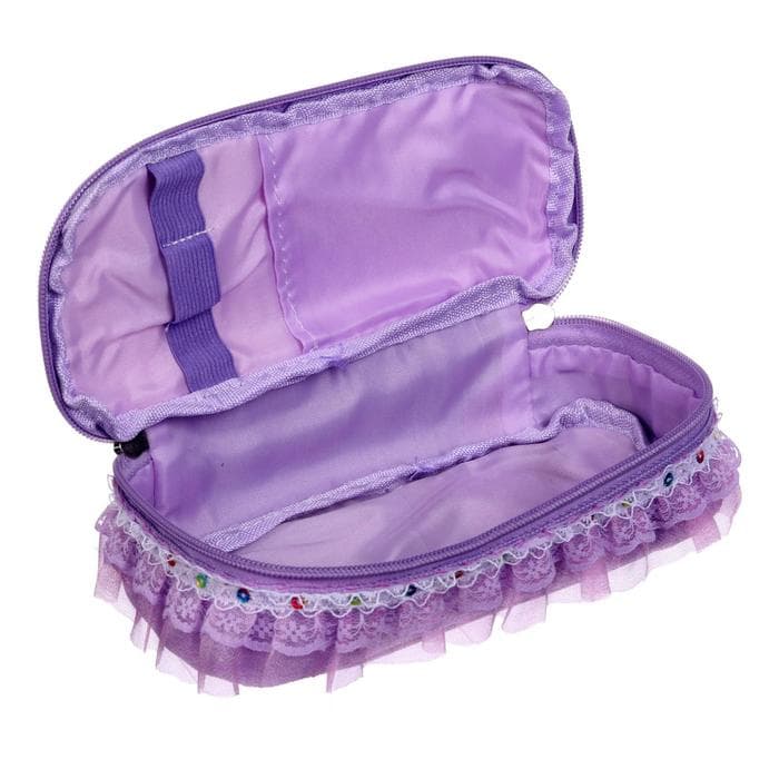 Пенал школьный «Сундучок» на молнии, сиреневый