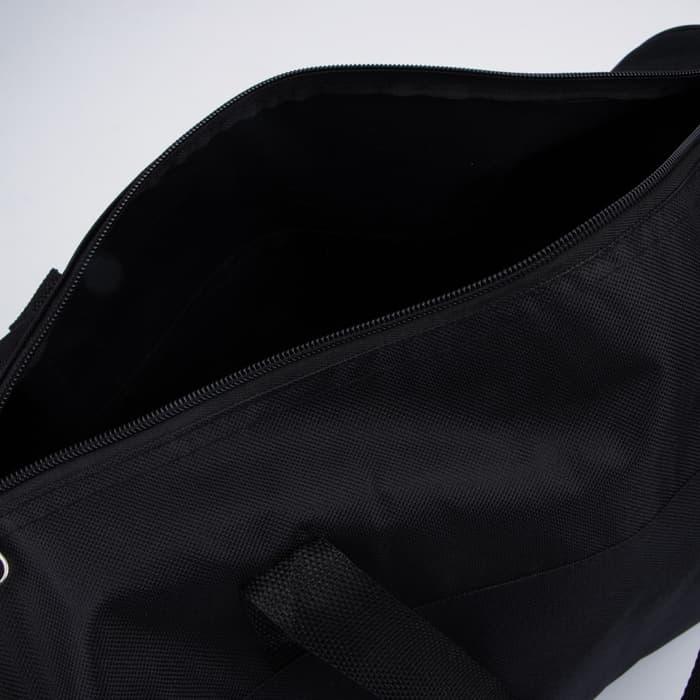 Сумка спортивная на молнии, длинный ремень, средний размер, чёрная