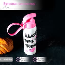 Бутылка для воды Herevin «Кот», 500 мл, пластик, белая